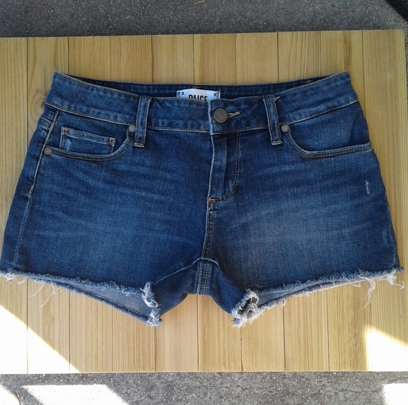 Paige Catalina blue jean cut off short shorts - Picture 4 of 6